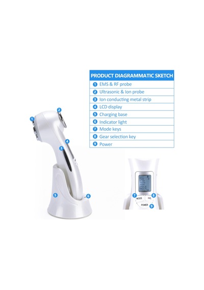 Portable Rf Cilt Bakım Cihazı Beyaz