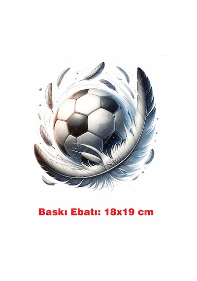 Futbol Topu Temalı Ütü İle Yapışan Tekstil Kumaş Tişört Dtf Baskı 3582