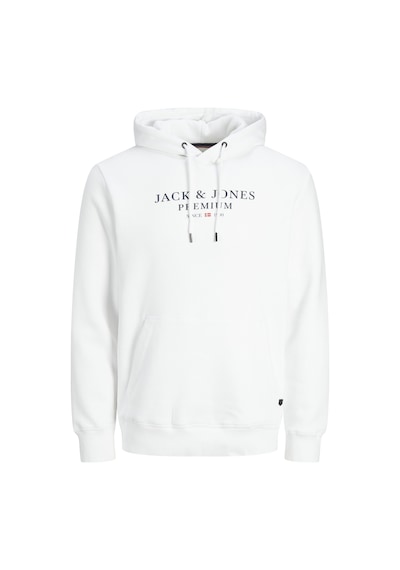Jack & Jones Kapüşonlu Premium Baskılı Sweatshirt- Bluarchie 12216335 White Beyaz