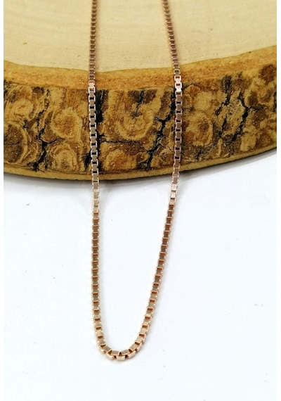 Omar Silver Unisex Küp Zincir Rose 1,3 Mm Gümüş Kolye Zincir Omr8