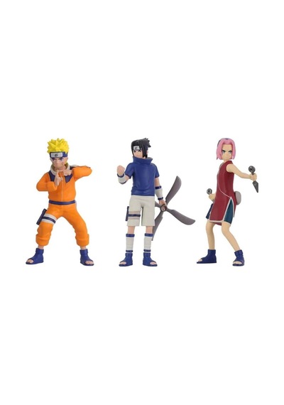Naruto 3 Lü Figür Seti Sasuke, Sakura Ve Naruto Tek Kutuda Naruto