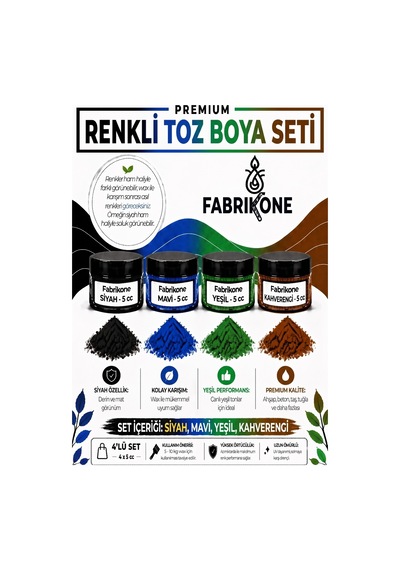 4'lü Set Premium Parafin Soya Wax Toz Mum Boyası Hobi Seti - 5 Cc Siyah, Mavi, Yeşil, Kahverengi Bkfab4smykh5g Karışık