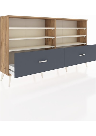 Arges Konsol 6 Raflı 2 Çekmeceli 176x30x99 Çam-aytaşı/antrasit Çam-aytaşı/antrasit Arges Konsol 6 Raflı 2 Çekmeceli 176x30x99 Çam-aytaşı/antrasit Çam-aytaşı/antrasit