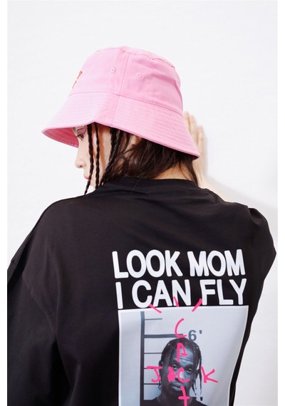 Flood Of Style Unisex Look Mom I Can Fly Siyah Tshirt