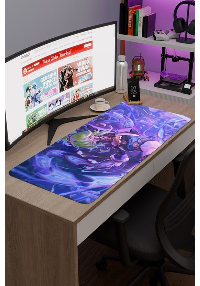 Kuki Shinobu Genshin Impact Anime Oyuncu V1 - 90x40 Xxl Gaming Mouse Pad Fare Altlığı