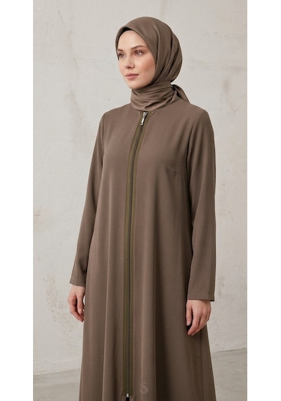 Ferace Fermuarı / 110 Cm / Açık Kahverengi / Misina Dişli