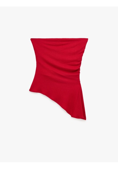 Koton Asimetrik Kesim Slim Fit Kolsuz Straplez Yaka Büstiyer Kırmızı 6sal30212ık