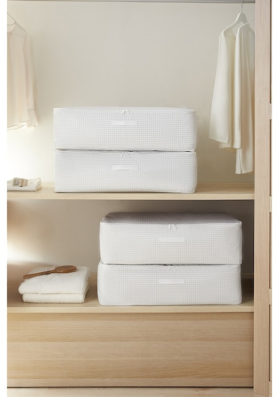 Home Wave 4'lü Mega Boy Gri Pötikare Baza Altı Hurç Set 74 x 46 x 22 cm