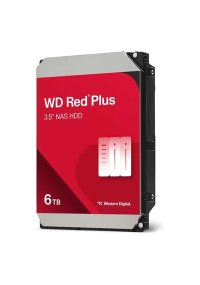 Wd Red Plus, Wd60efpx, 3.5&quot , 6tb, 256mb, 5400 Rpm, 7/24 Güvenlik-nas-server, Hdd