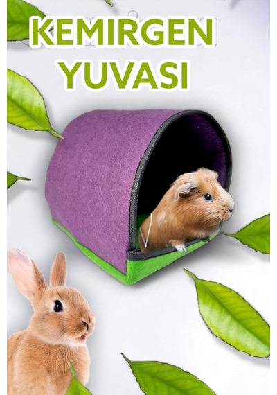 Ginepig Uyku Evi - Keçe Kuş Yuvası - 2kg'a Kadar Kemirgenler Için Sıcak Yuva