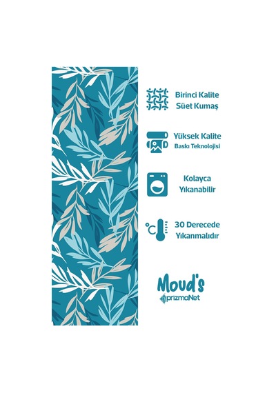 Nowon 2 Desenli Baskılı Süet Runner Masa Örtüsü