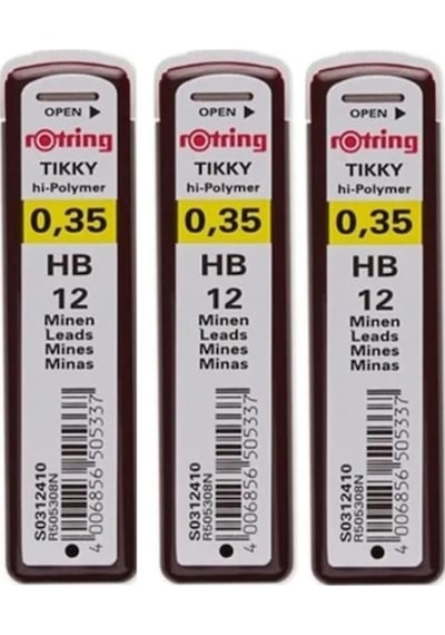 Rotring Siyah Kalem Uçu 0.35 MM 3 Adet