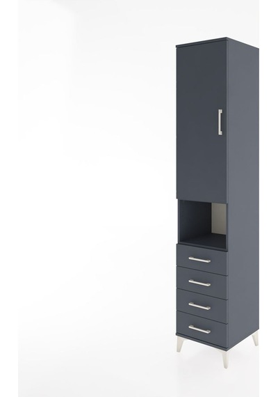 Hyperion Dolap 4 Raflı 4 Çekmeceli Tek Kapaklı 44x44x221 Antrasit-antrasit Antrasit Hyperion Dolap 4 Raflı 4 Çekmeceli Tek Kapaklı 44x44x221 Antrasit-antrasit Antrasit