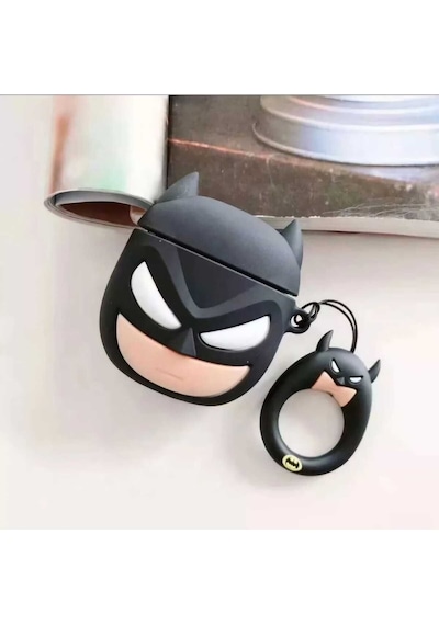 Apple Uyumlu iPhone 1/2. Nesil  Koruyucu Bluetooth Kulaklık Kılıfı Batman Figürlü Batman Airpods 1/2. Nesil