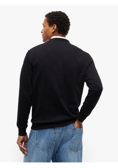 Tommy Hilfiger Tjm Reg Lınear Crew Ext Erkek Siyah Sweatshirt - Dm0dm20249