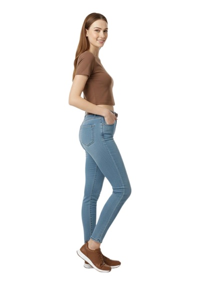 Kadın Yüksek Bel Jeans Dar Paça Pantolon 2248 Bgl-st02900 Mavi