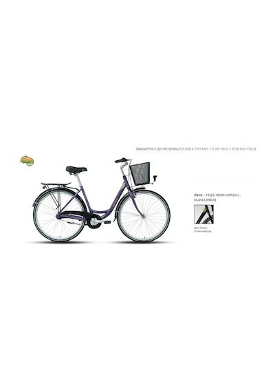 Carraro Tiffany 7.0 28"jant 50 Cm 7 Vites Kontra Fren Şehir Bisikleti Mat Siyah Hardal Bukalemun Mor