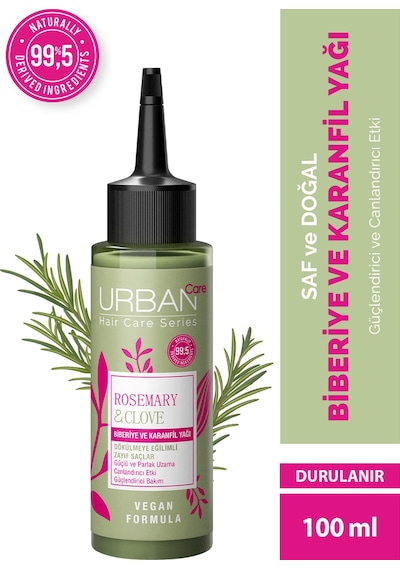 Rosemary & Clove Biberiye Ve Karanfil Saç Bakım Yağı % 99.5 Doğal Ve Saf 100 Ml