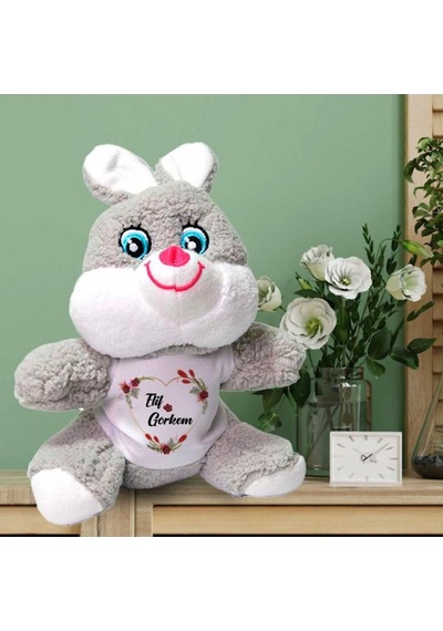 Kişiye Özel İsim Baskılı Sevgili Temalı Peluş Tavşan Hk2454