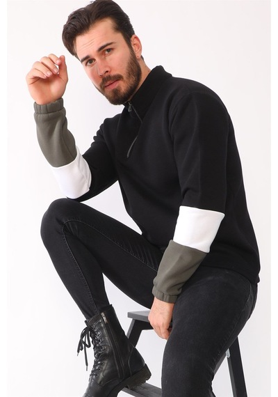 1041 Dewberry Erkek Sweatshırt-siyah Siyah