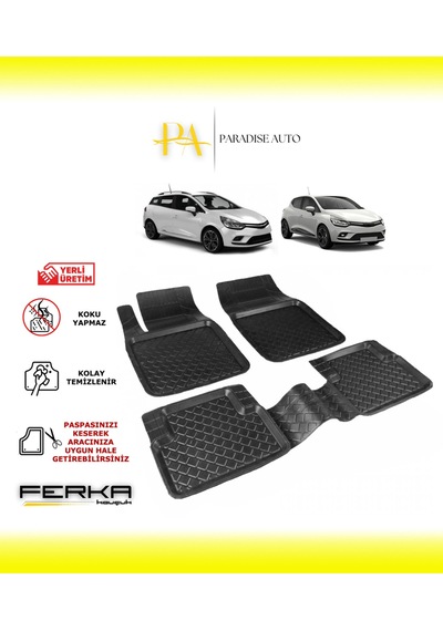Renault Clio 4 Hb 2012-2019 Uyarlanabilir Havuzlu Paspas