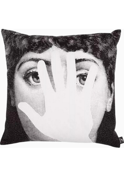 Fornasetti Mano Dekoratif Yastık, Çift Taraflı Sanat Ve Koleksiyonluk Yastık Kılıfı Beyaz 40 X 40