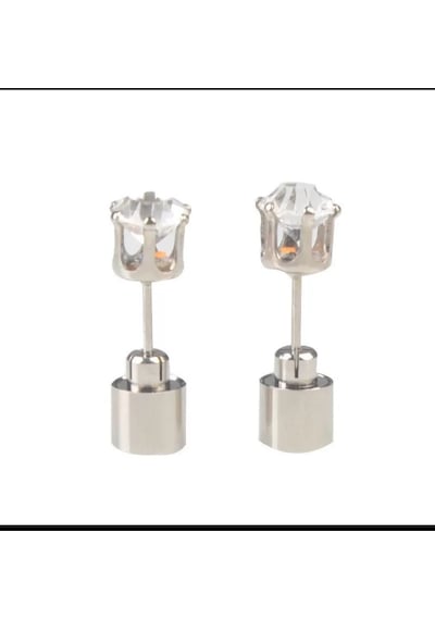 Led Işıklı Kristal Küpe Beyaz