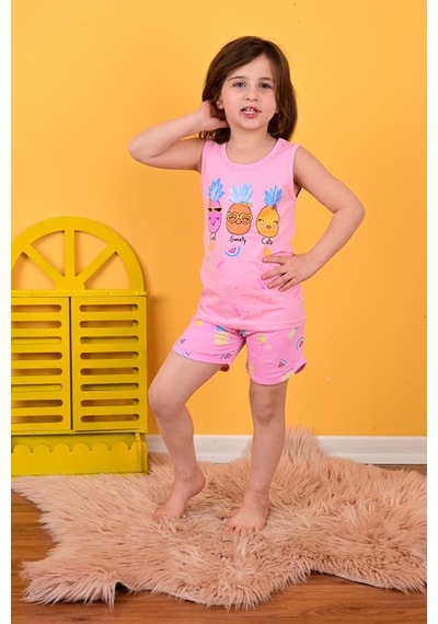 kız çocuk askılı pijama takımı cool sweety mint