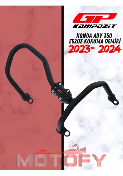 Gp Kompozit Honda Adv 350 2023-2024 Uyumlu Egzoz Koruma Demiri Siyah
