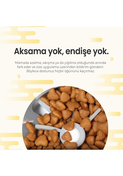 Haustier Fw3 Siyah Otomatik App Kontrollü Akıllı Kedi Mama Kabı &amp Otomatik Kedi Su Pınarı 2'li Set - Akıllı