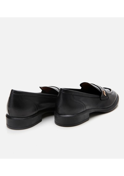 Hotiç Kadın Deri Siyah Esnek Tabanlı Klasik Loafer