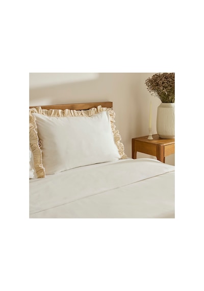 Kaşmir Home Lisa %100 Pamuk Tek Kişilik Nevresim Takımı Offwhite