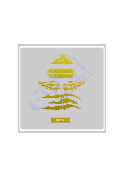 Oto Sticker Mega 4lü Paket Dikiz Kanat Pençe Bagaj Sticker Gold