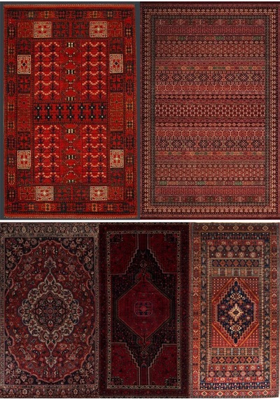 A6 Boyutunda 17'li Otantik Halı Desen Yapışkanlı Scrapbook Kağıt Seti