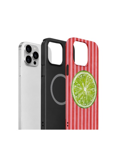 Apple iPhone Uyumlu 15 Pro Max Vorian Çift Katmanlı Magsafe Kılıf Lime Slice Pop