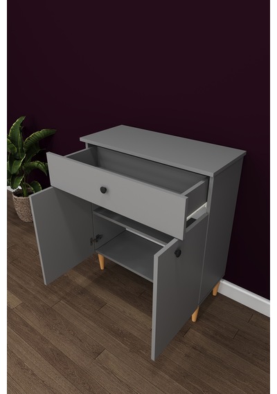 Modern Çekmeceli Çok Amaçlı Mutfak Banyo Dolabı %100 Mdf Erzak Kiler Dolabı Fd01 Kül Gri
