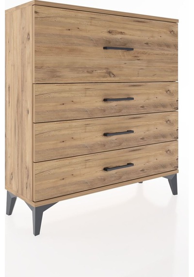 Arges Şifonyer 4 Çekmeceli 88x30x96 Çam-çam Atlas Çam