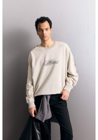 Defacto Boxy Fit Bisiklet Yaka Baskılı Sweatshirt G4355ax25wngr368 Gri-gr368 Defacto Boxy Fit Bisiklet Yaka Baskılı Sweatshirt G4355ax25wngr368 Gri-gr368