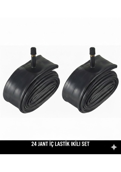Güçlü Bisikletmotosiklet 24 Jant İç Lastik 2'li Set - 24x1.75 / 2.125 Uyumlu - Oto Kalın Sibop 2 Adet Bisiklet İç Lastiği