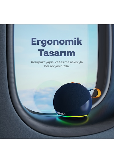 Woyax Taşınabilir Bluetooth Hoparlör, 15w Kablosuz Küre Speaker, Ses Bombası Usb, Tws, 15w Güçlü Ses Bass Küçük Büyük Boy