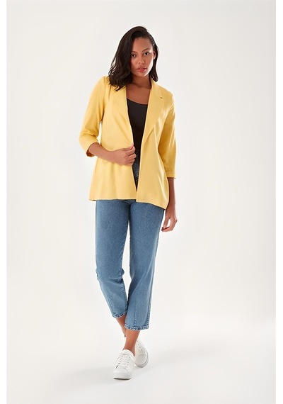Batik Blazer Viskon Ceket Sarı