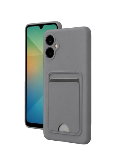 Samsung Galaxy A07 4g Kelvin Kartvizitli Silikon - Gri