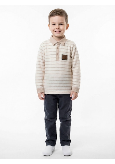 Xo Kids Erkek Çocuk 3lu Alt Üst Takım 1-5 Yaş 6229 Ekru - Bej