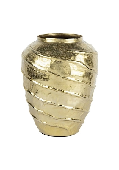 Mikasa Moor Shiny Gold Spiral Küp Metal Vazo 32x39cm Çok Renkli