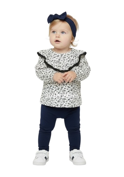 Çiçekli Kız Çocuk Bluz St09712 Krem