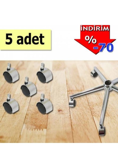 Depolife Büro Koltuk Yıldız Ayak Tekerleği Tekerlek Ofis