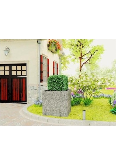 Nuano Consept Kübik Serisi Köşeli Saksı Koyu Gri 20x20