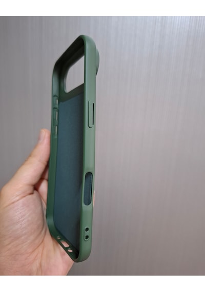 Apple Uyumlu iPhone 17 Air Logolu İçi Kadife Silikon Lansman Kılıf Haki