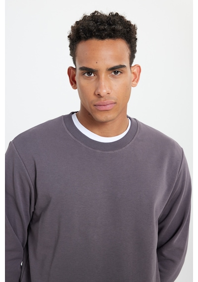 Ac&Co / Altınyıldız Classics Standart Fit Normal Kesim Bisiklet Yaka Erkek Sweatshirt - Koyu Gri