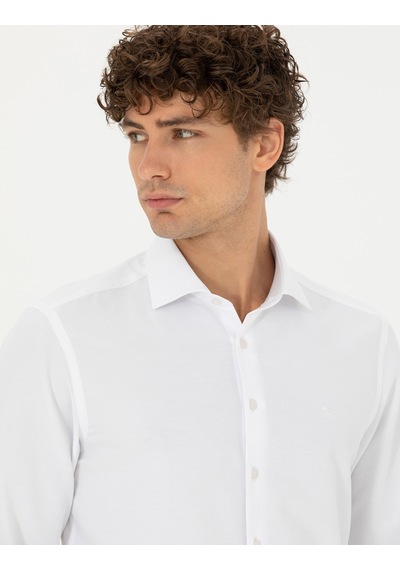 Pierre Cardin Erkek Beyaz Desenli Gömlek 50275686-vr013 Beyaz
